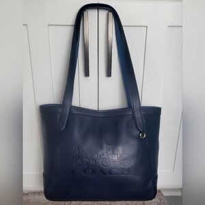Coach Horse & Carriage Dark Blue Leather Tote 27 Bag